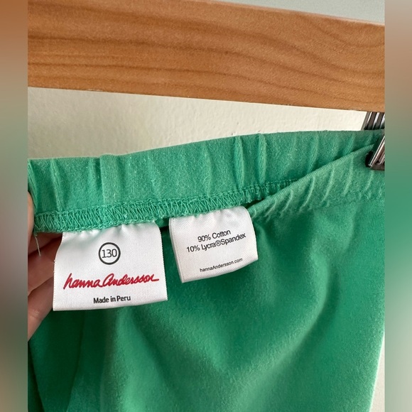 Hanna Andersson green leggings pants kids girls size 130 - Picture 3 of 5